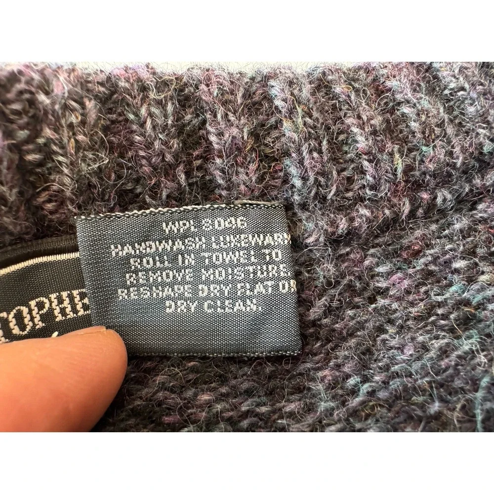 Christopher Hayes Wool Sweater Mens Large Argyle Diamond Made in Ireland Vintage